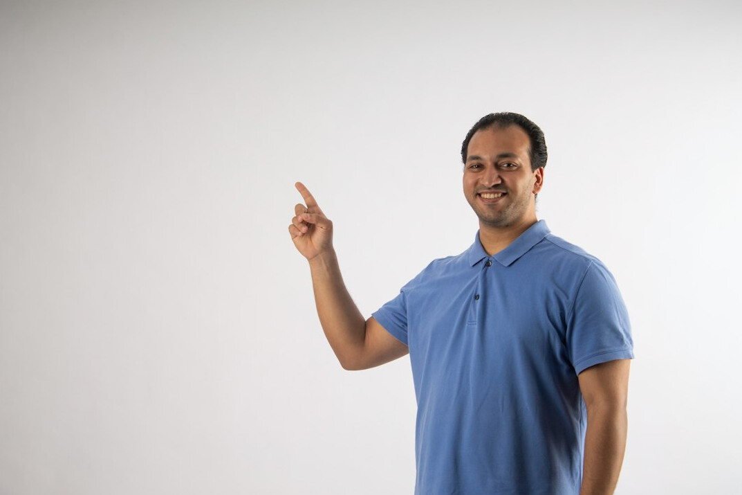 man presenting ideas